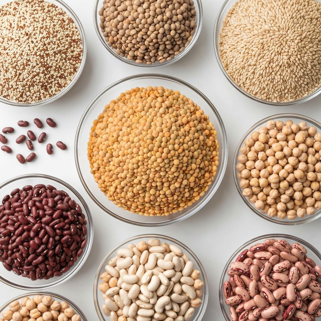 Vollkorngetreide und Leguminosen